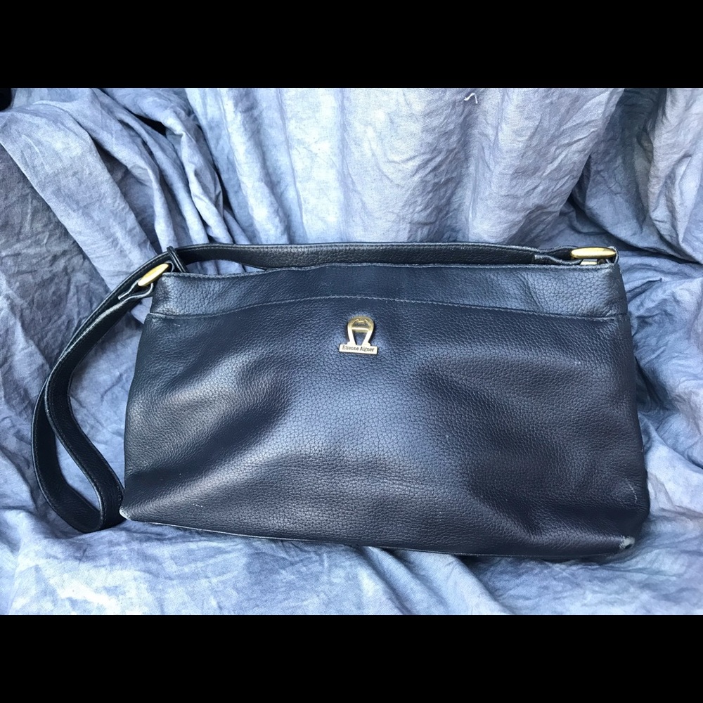 Blue Etienne Aigner Leather Handbag